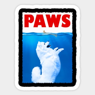 Snowy Smiles Samoyed Love, Tee Triumph for Dog Enthusiasts Sticker